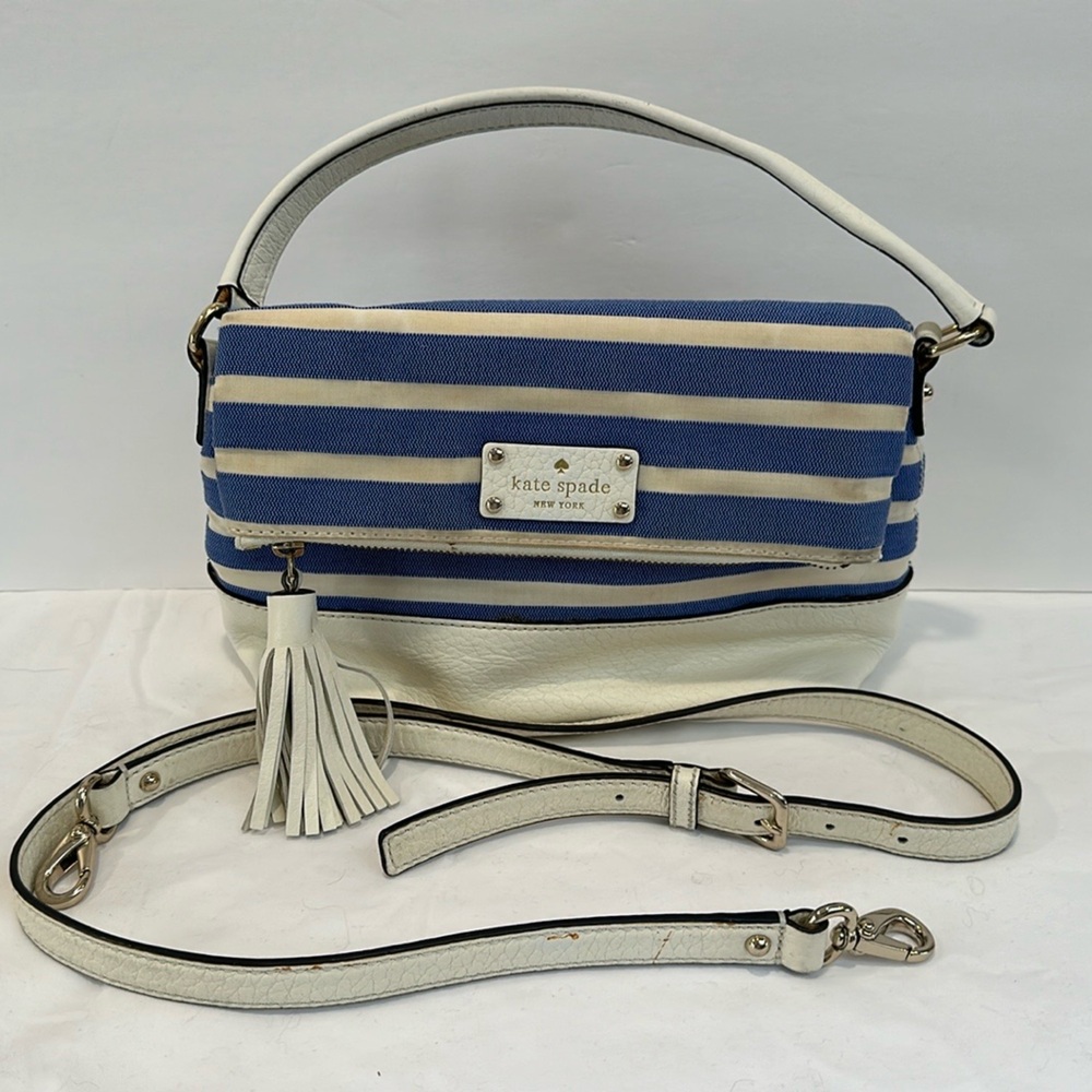 Kate Spade blue and white leather bag